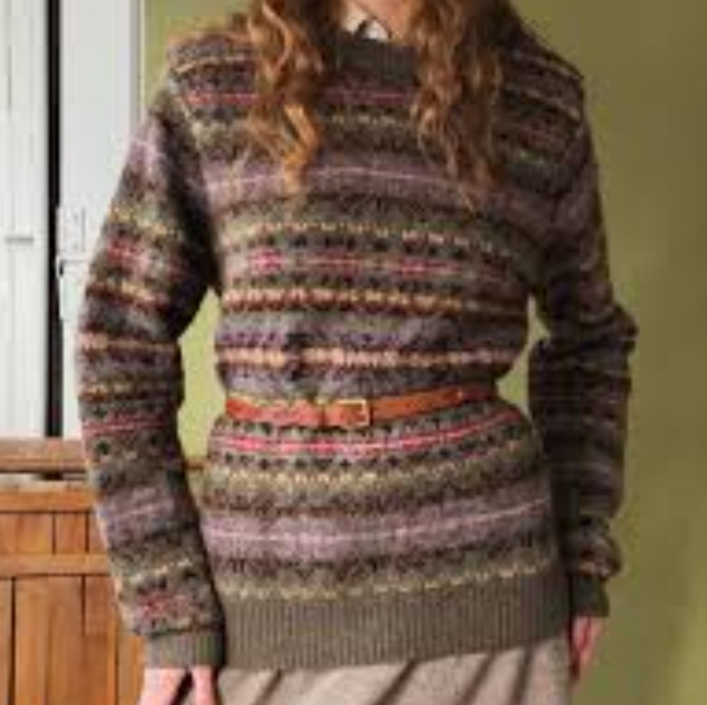 Polo By Ralph Lauren Fair Isle Side Button Merino Wool Sweater